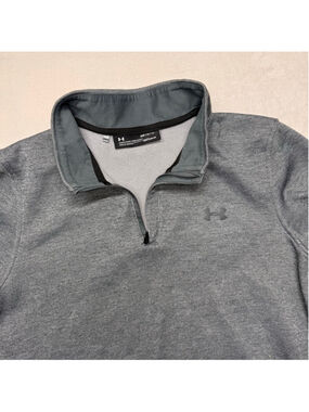 Men's Under Armour Gray ColdGear 1/4 Zip Sweatshirt Medium